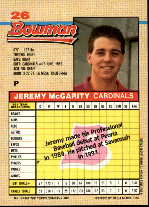 thumbnail 344  - A6548- 1992 Bowman Baseball Cards 1-263 +Rookies -You Pick- 10+ FREE US SHIP