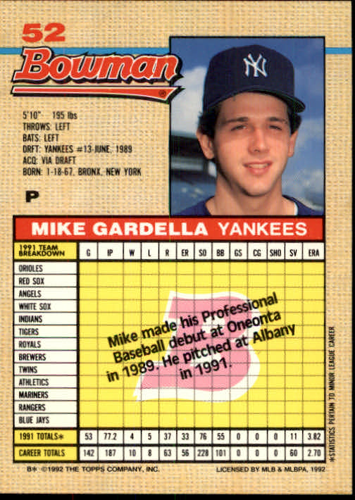 thumbnail 385  - A6548- 1992 Bowman Baseball Cards 1-263 +Rookies -You Pick- 10+ FREE US SHIP