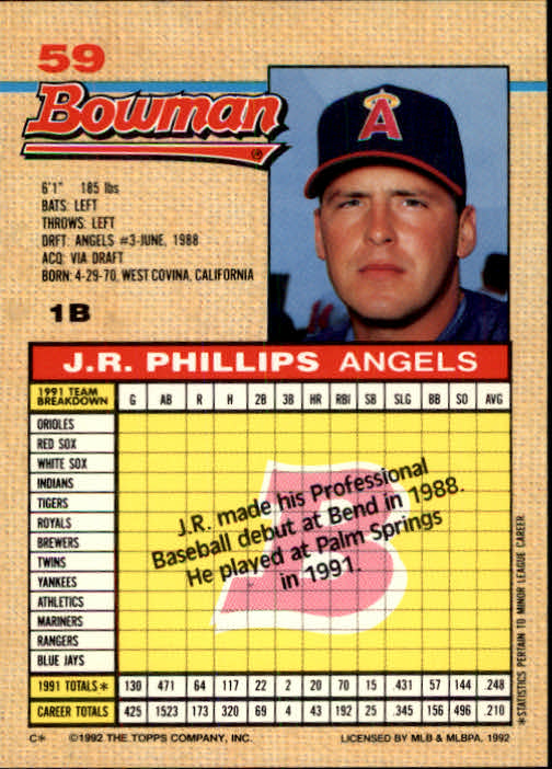 thumbnail 399  - A6548- 1992 Bowman Baseball Cards 1-263 +Rookies -You Pick- 10+ FREE US SHIP