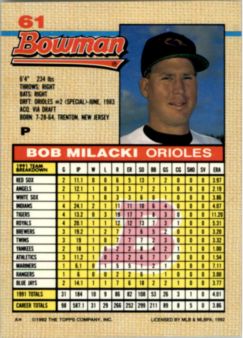 thumbnail 401  - A6548- 1992 Bowman Baseball Cards 1-263 +Rookies -You Pick- 10+ FREE US SHIP