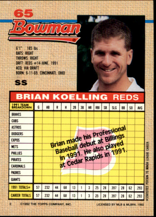 thumbnail 3  - A6548- 1992 Bowman Baseball Cards 1-263 +Rookies -You Pick- 10+ FREE US SHIP
