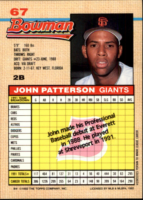 thumbnail 5  - A6548- 1992 Bowman Baseball Cards 1-263 +Rookies -You Pick- 10+ FREE US SHIP