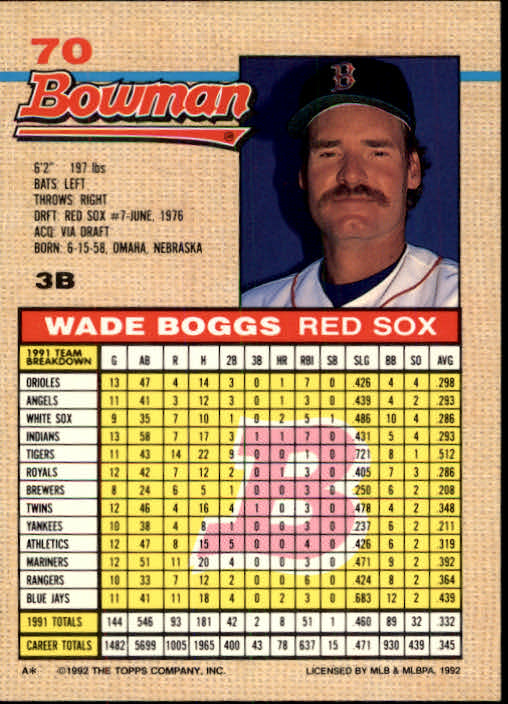 thumbnail 407  - A6548- 1992 Bowman Baseball Cards 1-263 +Rookies -You Pick- 10+ FREE US SHIP