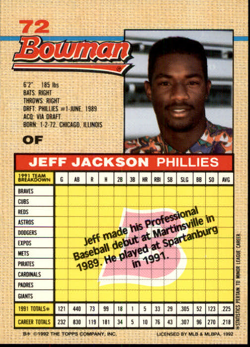 thumbnail 12  - A6548- 1992 Bowman Baseball Cards 1-263 +Rookies -You Pick- 10+ FREE US SHIP