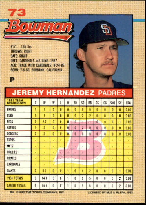 thumbnail 14  - A6548- 1992 Bowman Baseball Cards 1-263 +Rookies -You Pick- 10+ FREE US SHIP