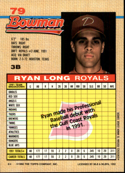 thumbnail 24  - A6548- 1992 Bowman Baseball Cards 1-263 +Rookies -You Pick- 10+ FREE US SHIP
