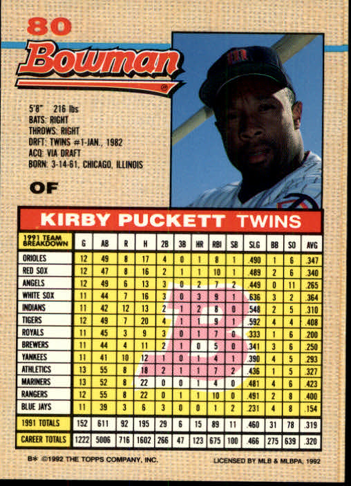 thumbnail 451  - A6548- 1992 Bowman Baseball Cards 1-263 +Rookies -You Pick- 10+ FREE US SHIP