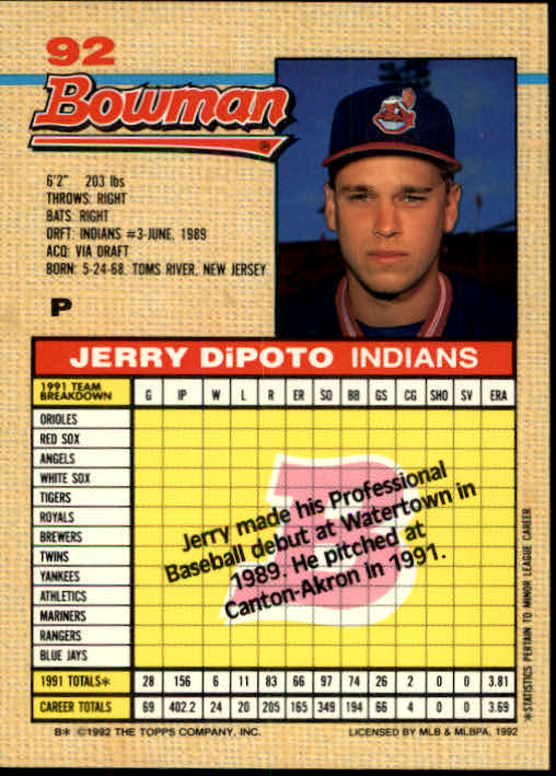 thumbnail 39  - A6548- 1992 Bowman Baseball Cards 1-263 +Rookies -You Pick- 10+ FREE US SHIP