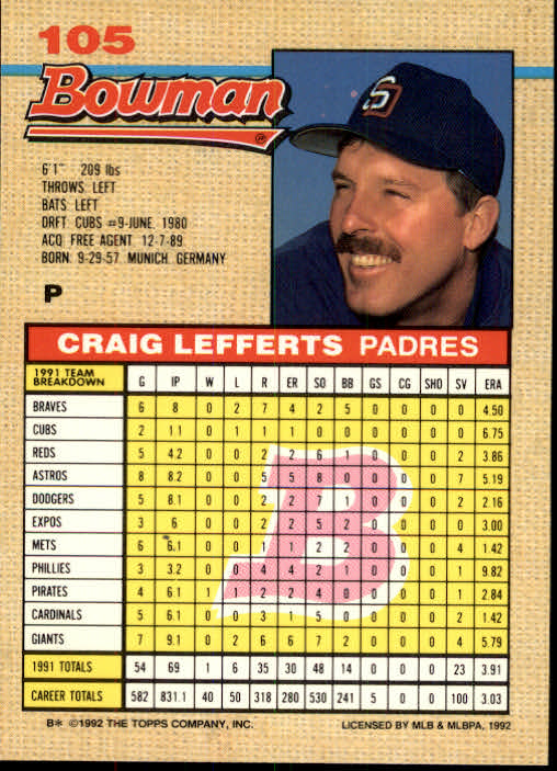 thumbnail 58  - A6548- 1992 Bowman Baseball Cards 1-263 +Rookies -You Pick- 10+ FREE US SHIP
