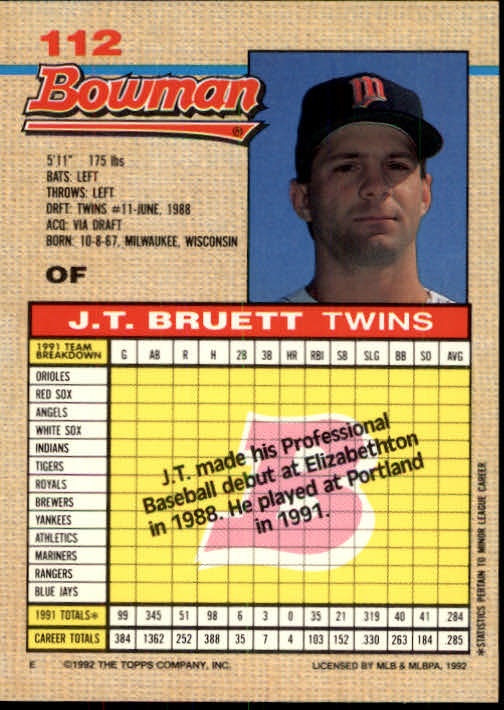 thumbnail 67  - A6548- 1992 Bowman Baseball Cards 1-263 +Rookies -You Pick- 10+ FREE US SHIP