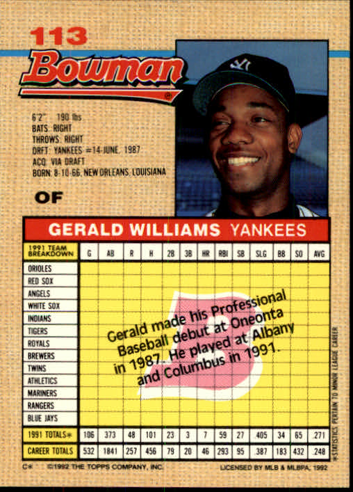 thumbnail 69  - A6548- 1992 Bowman Baseball Cards 1-263 +Rookies -You Pick- 10+ FREE US SHIP