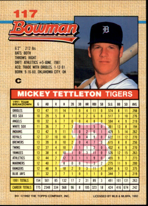 thumbnail 73  - A6548- 1992 Bowman Baseball Cards 1-263 +Rookies -You Pick- 10+ FREE US SHIP