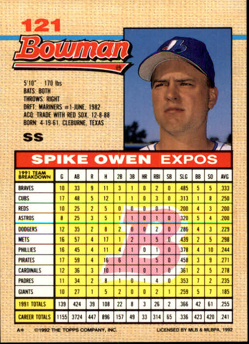 thumbnail 77  - A6548- 1992 Bowman Baseball Cards 1-263 +Rookies -You Pick- 10+ FREE US SHIP