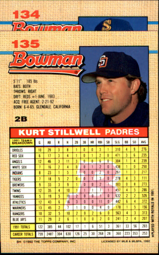 thumbnail 439  - A6548- 1992 Bowman Baseball Cards 1-263 +Rookies -You Pick- 10+ FREE US SHIP