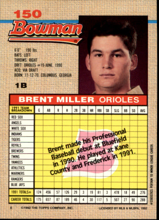 thumbnail 122  - A6548- 1992 Bowman Baseball Cards 1-263 +Rookies -You Pick- 10+ FREE US SHIP