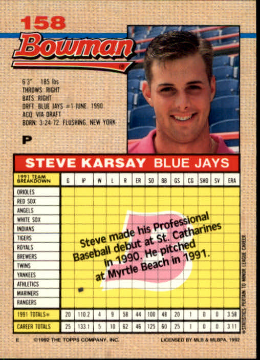 thumbnail 130  - A6548- 1992 Bowman Baseball Cards 1-263 +Rookies -You Pick- 10+ FREE US SHIP