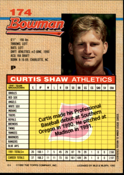 thumbnail 158  - A6548- 1992 Bowman Baseball Cards 1-263 +Rookies -You Pick- 10+ FREE US SHIP