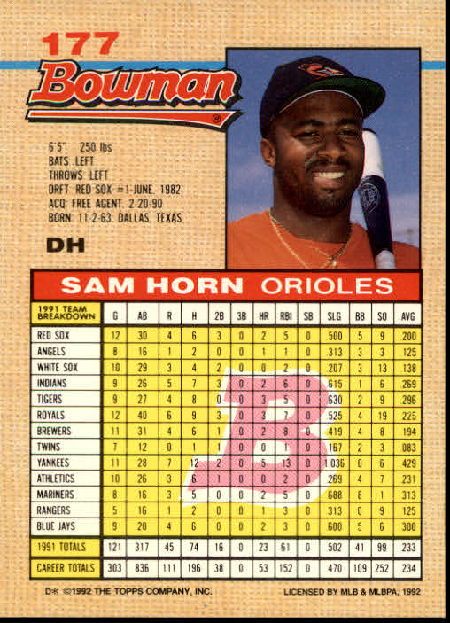 thumbnail 164  - A6548- 1992 Bowman Baseball Cards 1-263 +Rookies -You Pick- 10+ FREE US SHIP