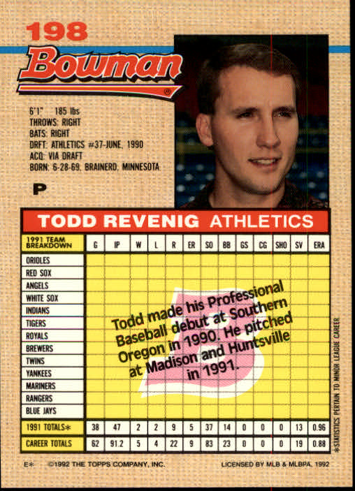 thumbnail 196  - A6548- 1992 Bowman Baseball Cards 1-263 +Rookies -You Pick- 10+ FREE US SHIP