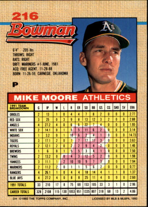 thumbnail 224  - A6548- 1992 Bowman Baseball Cards 1-263 +Rookies -You Pick- 10+ FREE US SHIP