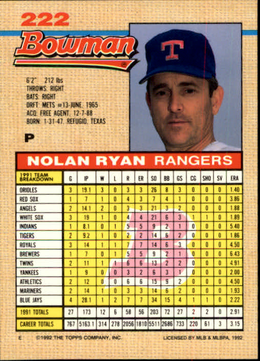 thumbnail 234  - A6548- 1992 Bowman Baseball Cards 1-263 +Rookies -You Pick- 10+ FREE US SHIP