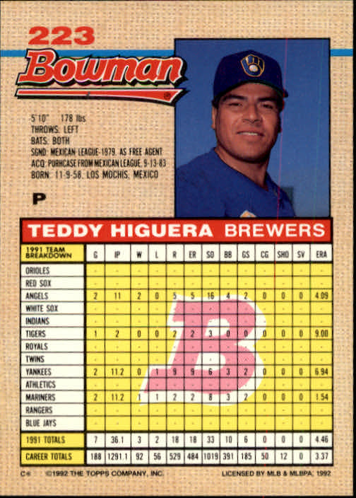 thumbnail 236  - A6548- 1992 Bowman Baseball Cards 1-263 +Rookies -You Pick- 10+ FREE US SHIP