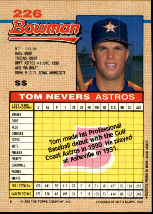 thumbnail 242  - A6548- 1992 Bowman Baseball Cards 1-263 +Rookies -You Pick- 10+ FREE US SHIP