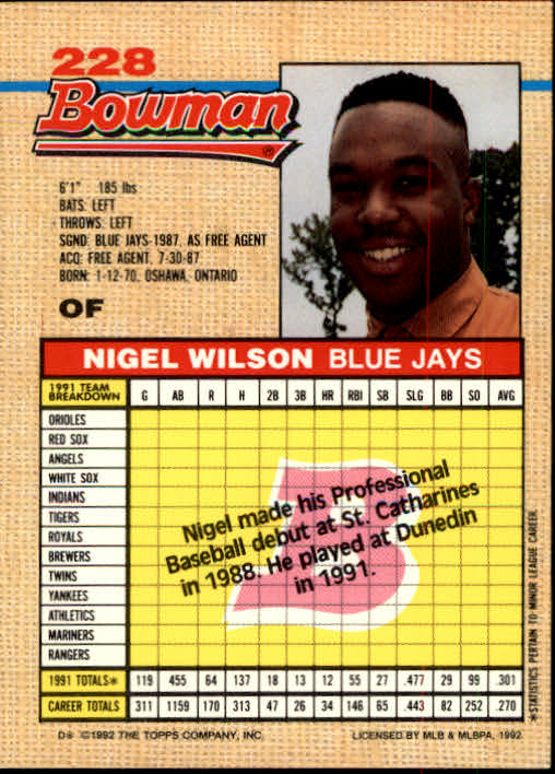 thumbnail 244  - A6548- 1992 Bowman Baseball Cards 1-263 +Rookies -You Pick- 10+ FREE US SHIP