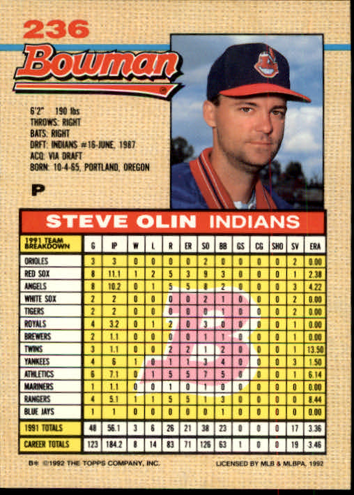 thumbnail 257  - A6548- 1992 Bowman Baseball Cards 1-263 +Rookies -You Pick- 10+ FREE US SHIP