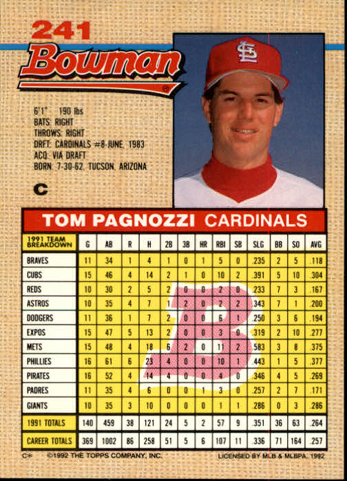 thumbnail 267  - A6548- 1992 Bowman Baseball Cards 1-263 +Rookies -You Pick- 10+ FREE US SHIP