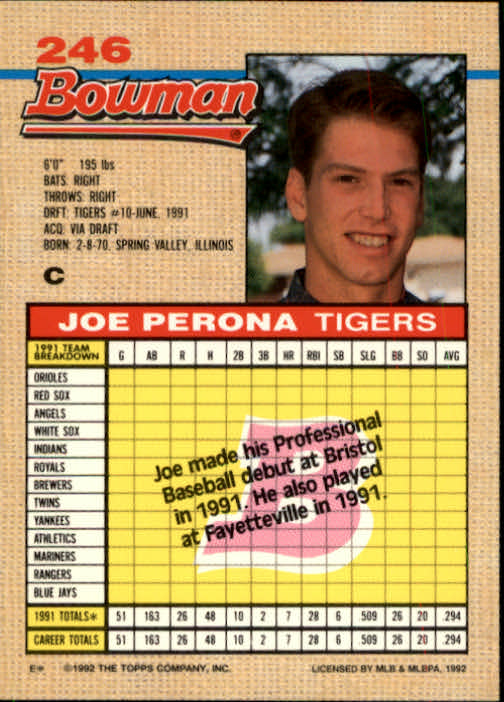 thumbnail 277  - A6548- 1992 Bowman Baseball Cards 1-263 +Rookies -You Pick- 10+ FREE US SHIP