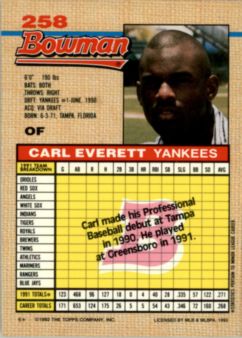 thumbnail 417  - A6548- 1992 Bowman Baseball Cards 1-263 +Rookies -You Pick- 10+ FREE US SHIP