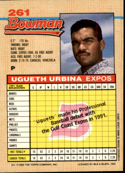 thumbnail 449  - A6548- 1992 Bowman Baseball Cards 1-263 +Rookies -You Pick- 10+ FREE US SHIP