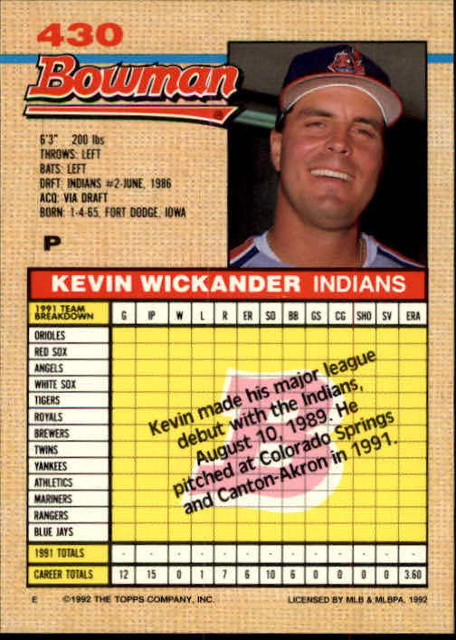 A6548- 1992 Bowman Baseball Cards 264-534 +Rookies -You Pick- 15+ FREE US SHIP - Picture 233 of 374