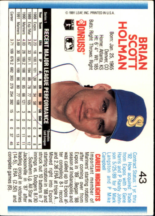 thumbnail 85 - A9587- 1992 Donruss Baseball Cards 1-250 +Rookies -You Pick- 10+ FREE US SHIP
