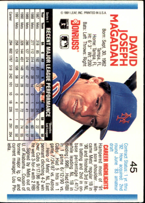 thumbnail 89 - A9587- 1992 Donruss Baseball Cards 1-250 +Rookies -You Pick- 10+ FREE US SHIP