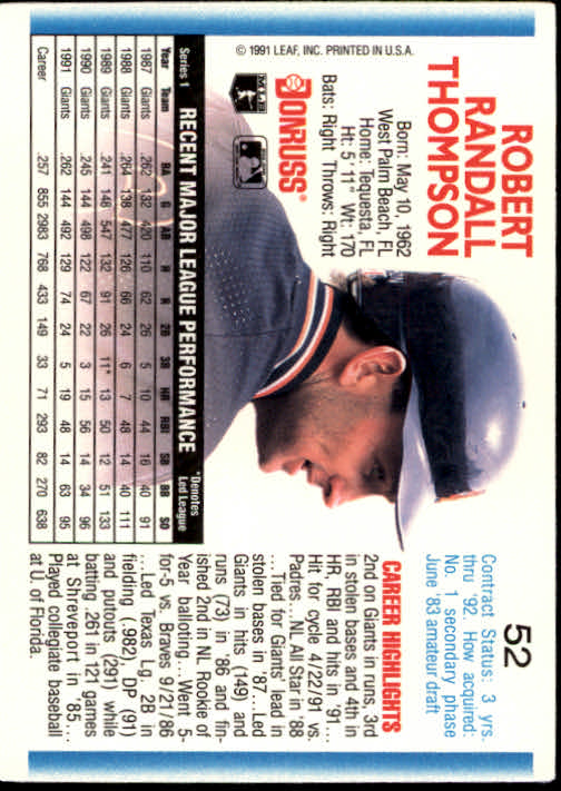 thumbnail 103 - A9587- 1992 Donruss Baseball Cards 1-250 +Rookies -You Pick- 10+ FREE US SHIP