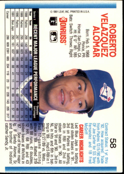thumbnail 115 - A9587- 1992 Donruss Baseball Cards 1-250 +Rookies -You Pick- 10+ FREE US SHIP