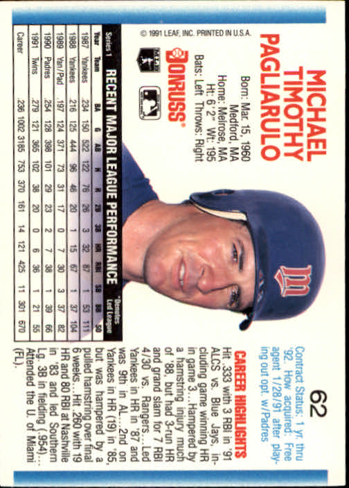 thumbnail 123 - A9587- 1992 Donruss Baseball Cards 1-250 +Rookies -You Pick- 10+ FREE US SHIP