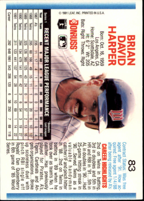 thumbnail 165 - A9587- 1992 Donruss Baseball Cards 1-250 +Rookies -You Pick- 10+ FREE US SHIP