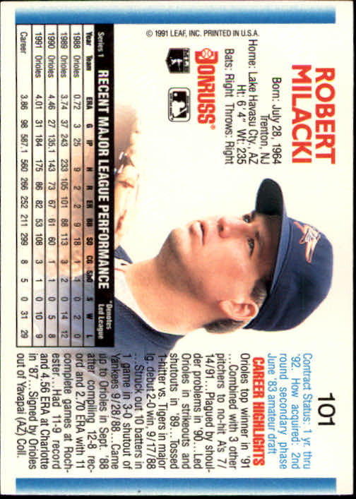 thumbnail 3 - 1992 Donruss Baseball Card Pick 101-284