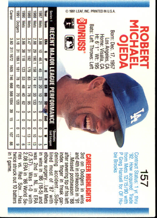 thumbnail 313 - A9587- 1992 Donruss Baseball Cards 1-250 +Rookies -You Pick- 10+ FREE US SHIP
