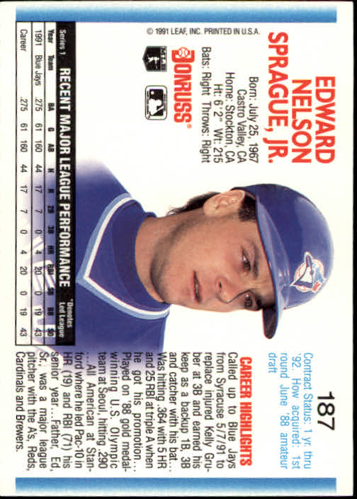 thumbnail 175 - 1992 Donruss Baseball Card Pick 101-284
