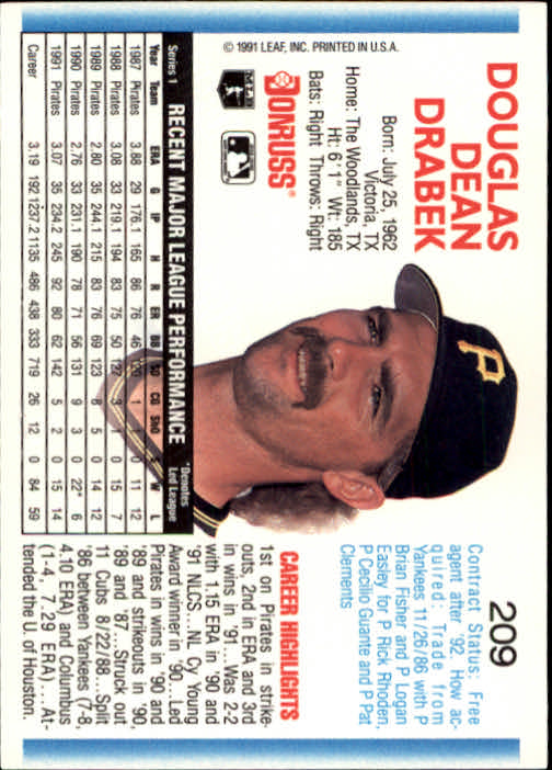 thumbnail 219 - 1992 Donruss Baseball Card Pick 101-284