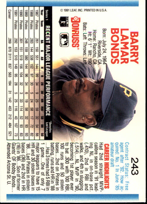thumbnail 485 - A9587- 1992 Donruss Baseball Cards 1-250 +Rookies -You Pick- 10+ FREE US SHIP