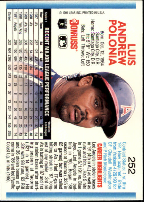 thumbnail 305 - 1992 Donruss Baseball Card Pick 101-284