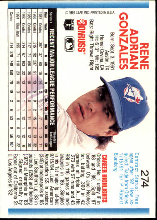 thumbnail 349 - 1992 Donruss Baseball Card Pick 101-284