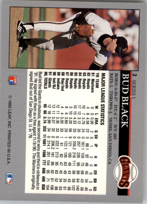 1992 Leaf Baseball Card Pick 1-100 - Picture 7 of 201