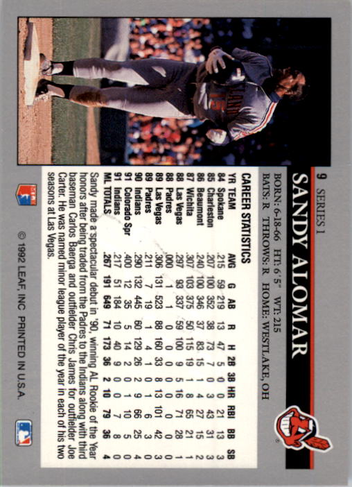 1992 Leaf Baseball Card Pick 1-100 - Picture 19 of 201