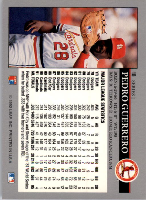 1992 Leaf Baseball Card Pick 1-100 - Picture 37 of 201